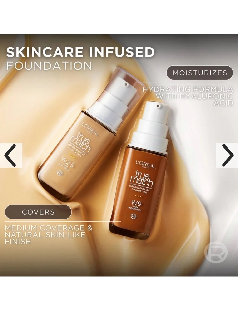 L'Oreal True Match Foundation W8 Warm Medium Deep - Tan Shade